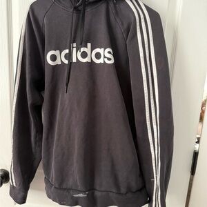 Adidas Black and White Sweatshirt with Iconic Stripes